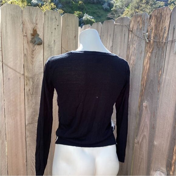 Mango black lightweight sweater with lace detailing size XS - Picture 2 of 6